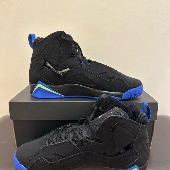 NIB Jordan True Flight GS343795 074Black/Hyper Royal/Photo Blue/Barely Volt